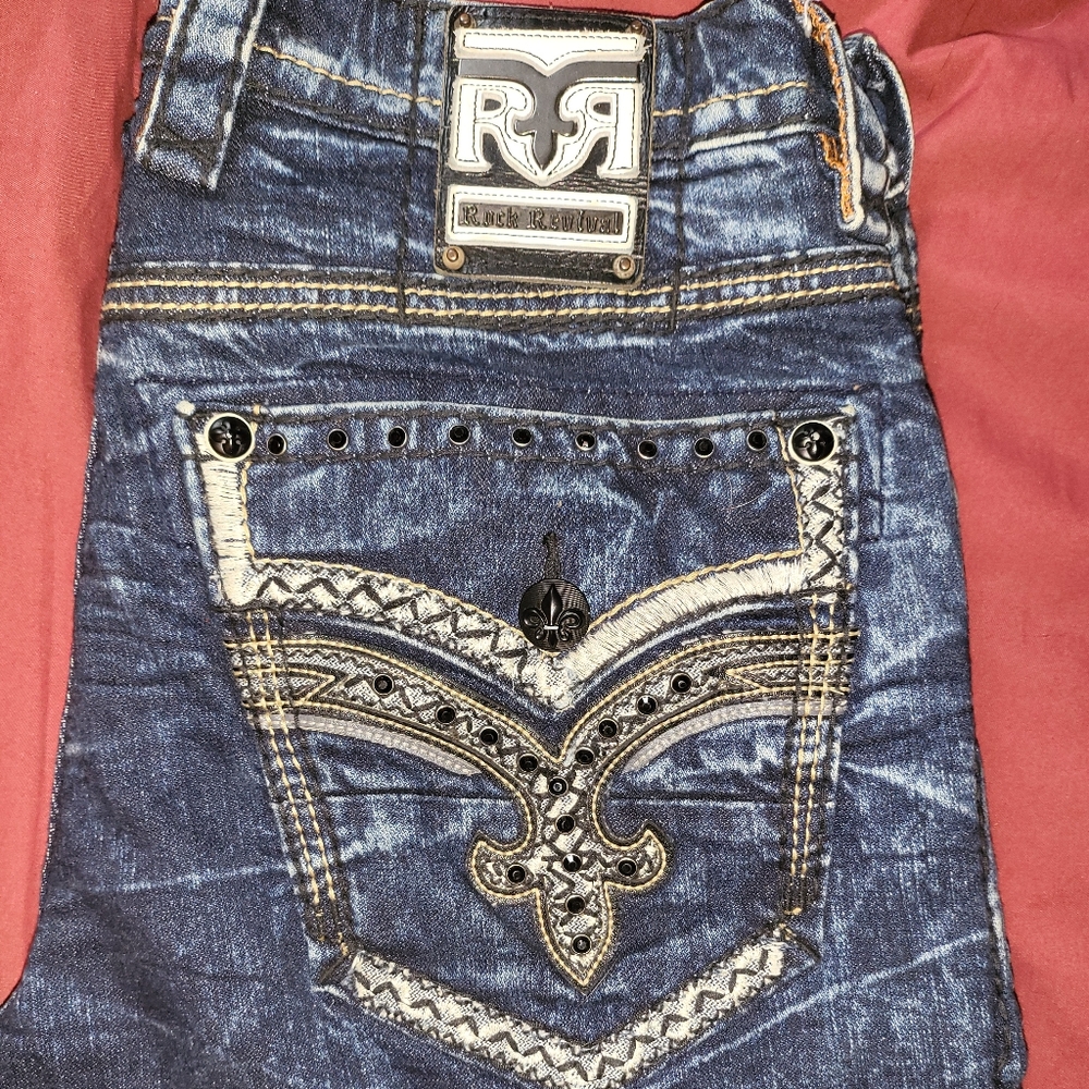 Rock revival geo mens jeans 34